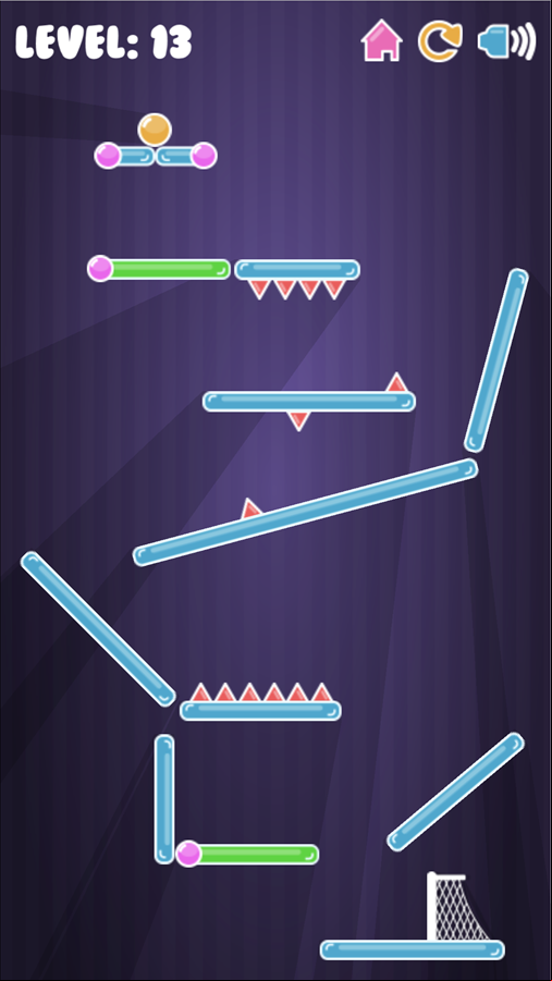 Jump And Goal Game Level With a Green Platform Screenshot.