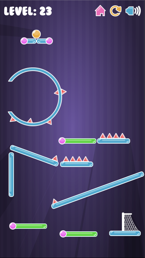 Jump And Goal Game Level With Many Spikes in a Wheel Screenshot.