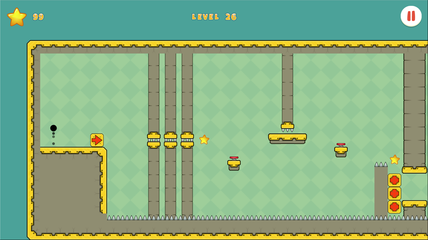 Jump Ball Adventure Game Closing Spike Presses Screenshot.
