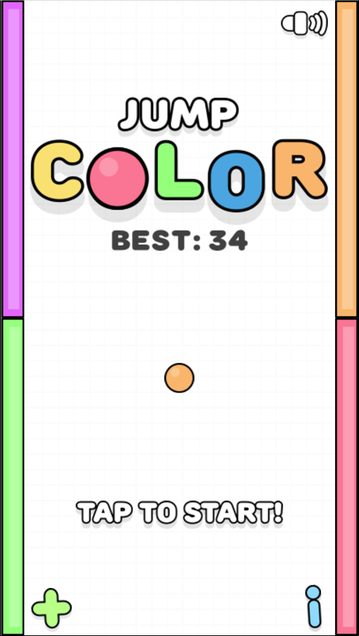 Jump Color Game Welcome Screen Screenshot.