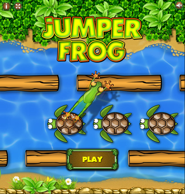 Jumper Frog Game Welcome Screenshot.