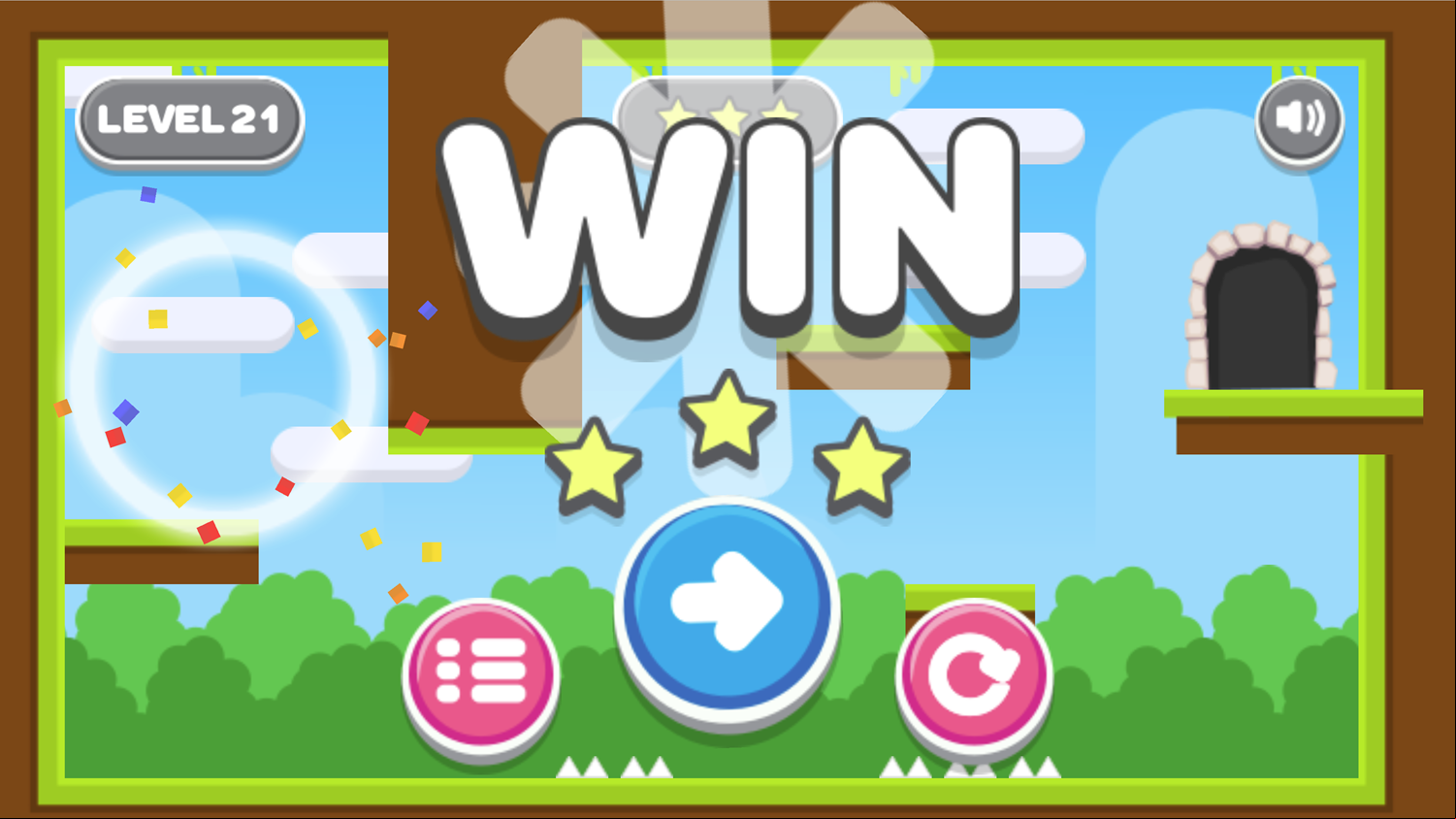 Jumping Joe Game Level Beat Screen Screenshot.