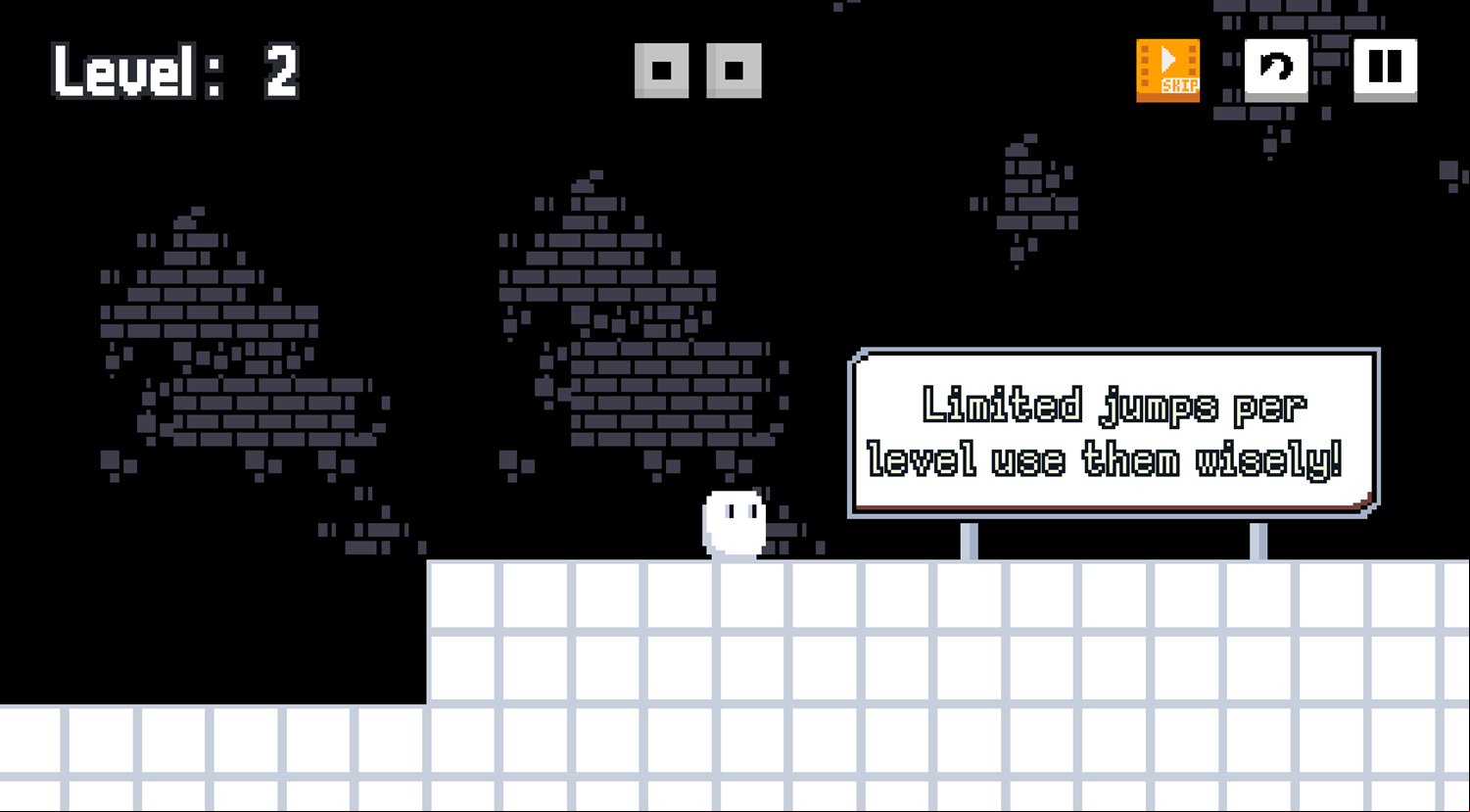 Jumpster Game Instructions Screenshot.