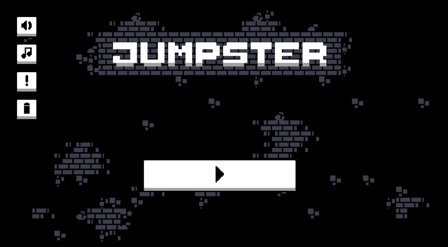 Jumpster Game Welcome Screen Screenshot.