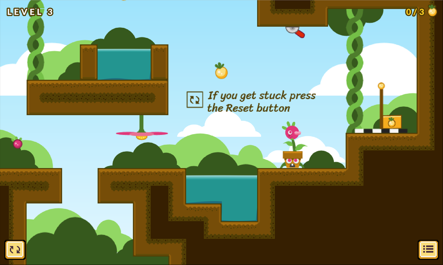Karnalita Game Level Reset Instructions Screenshot.