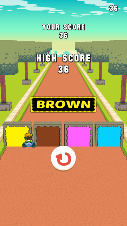 Kart Stroop Challenge Game Score Screenshot.