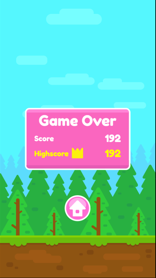 Kawaii Jump Game Over Screen Screenshot.