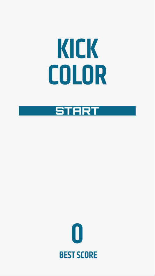 Kick Color Game Welcome Screen Screenshot.