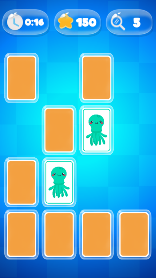 Kids Memory Match Game Play Screenshot.