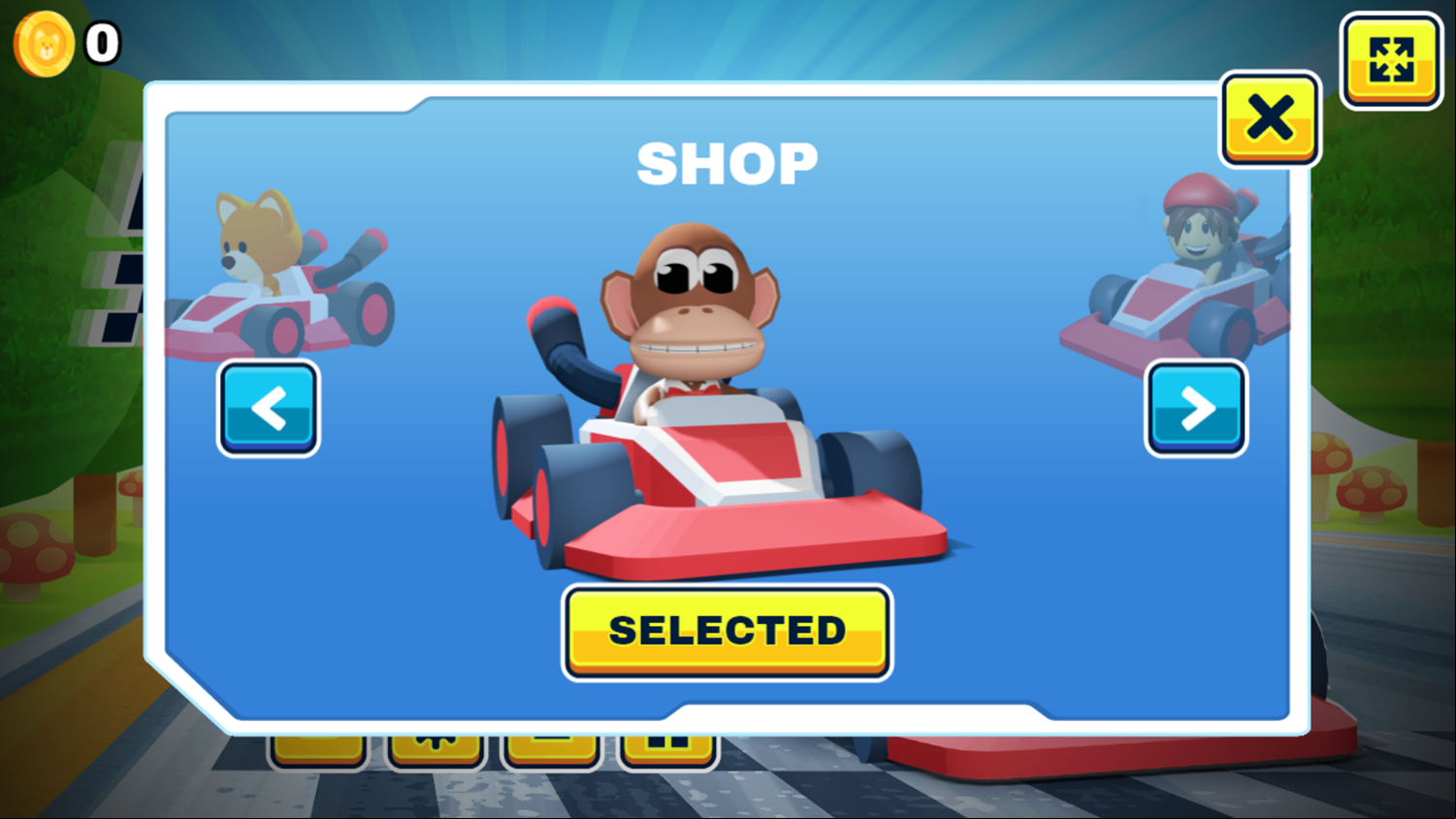 King Kong Kart Racing Game Shop Screenshot.