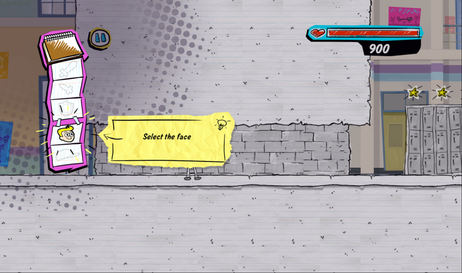 Kirby Buckets Scrawl & Brawl Game Opening Sketch Book Screenshot.