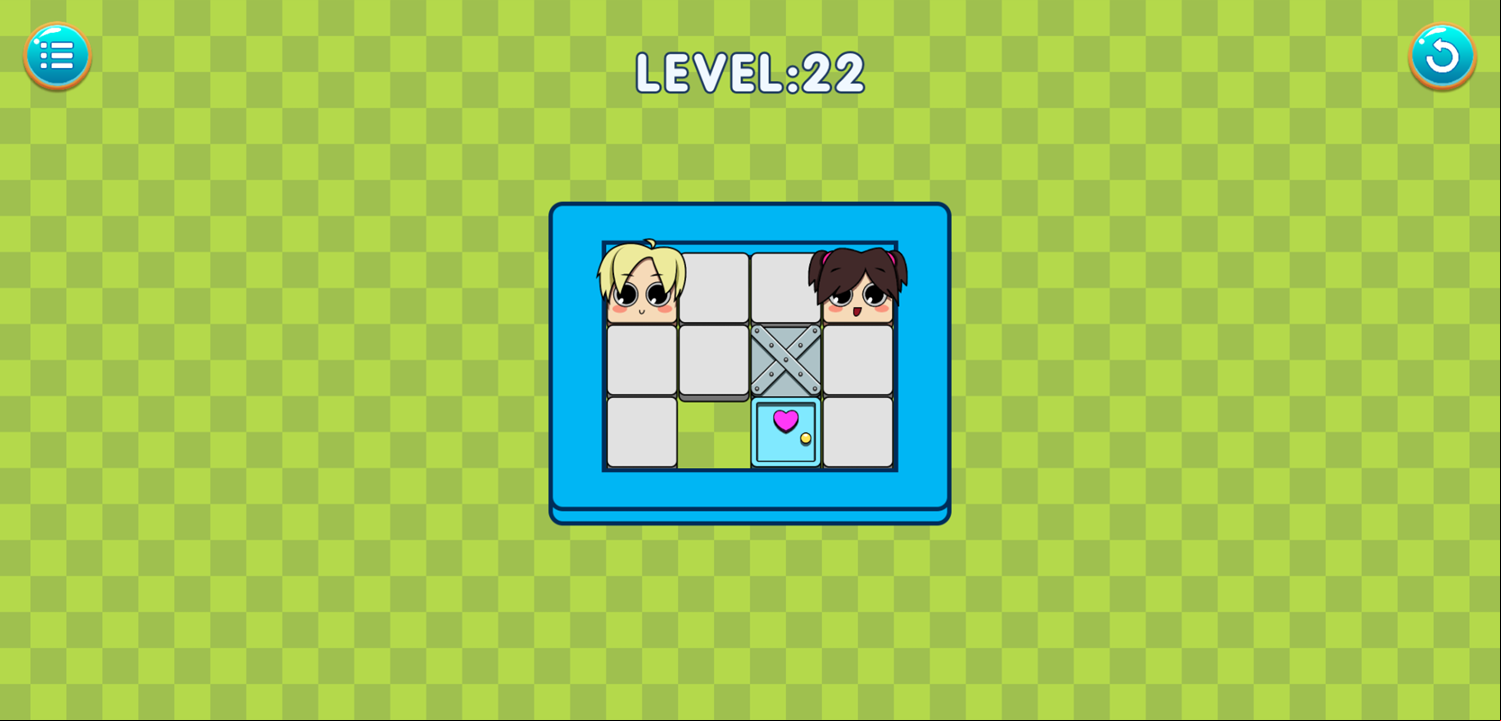 Kiss Me Puzzle Game Level With a Door Screenshot.