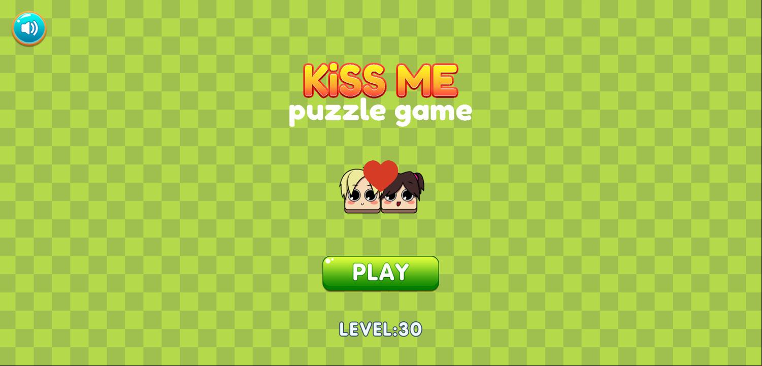 Kiss Me Puzzle Game Welcome Screen Screenshot.