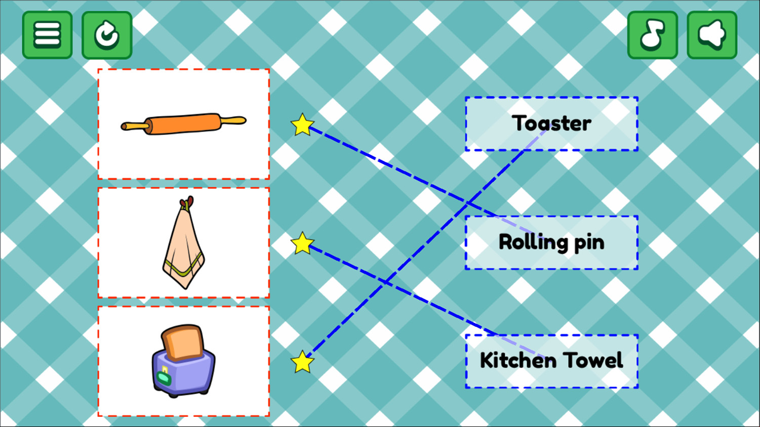 Kitchen Word Game Level Complete Screenshot.