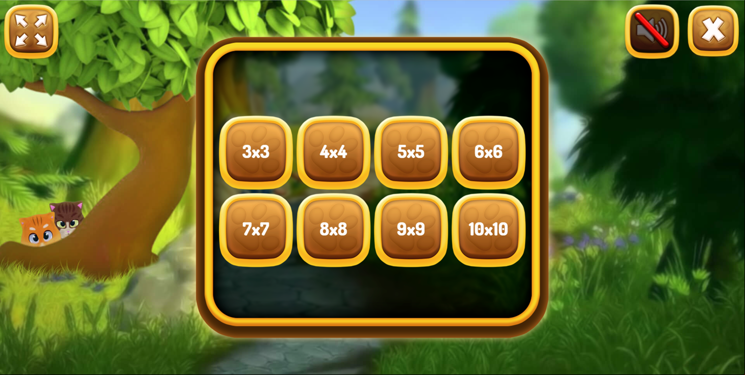 Kittygram Game Puzzle Size Select Screen Screenshot.