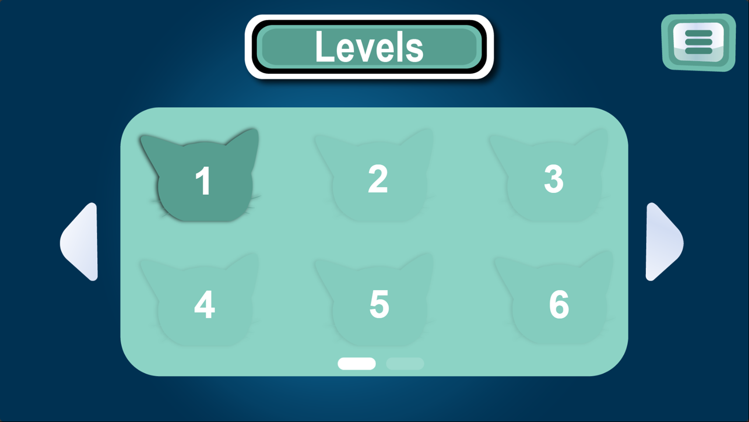 Kitty's World Game Level Select Screenshot.