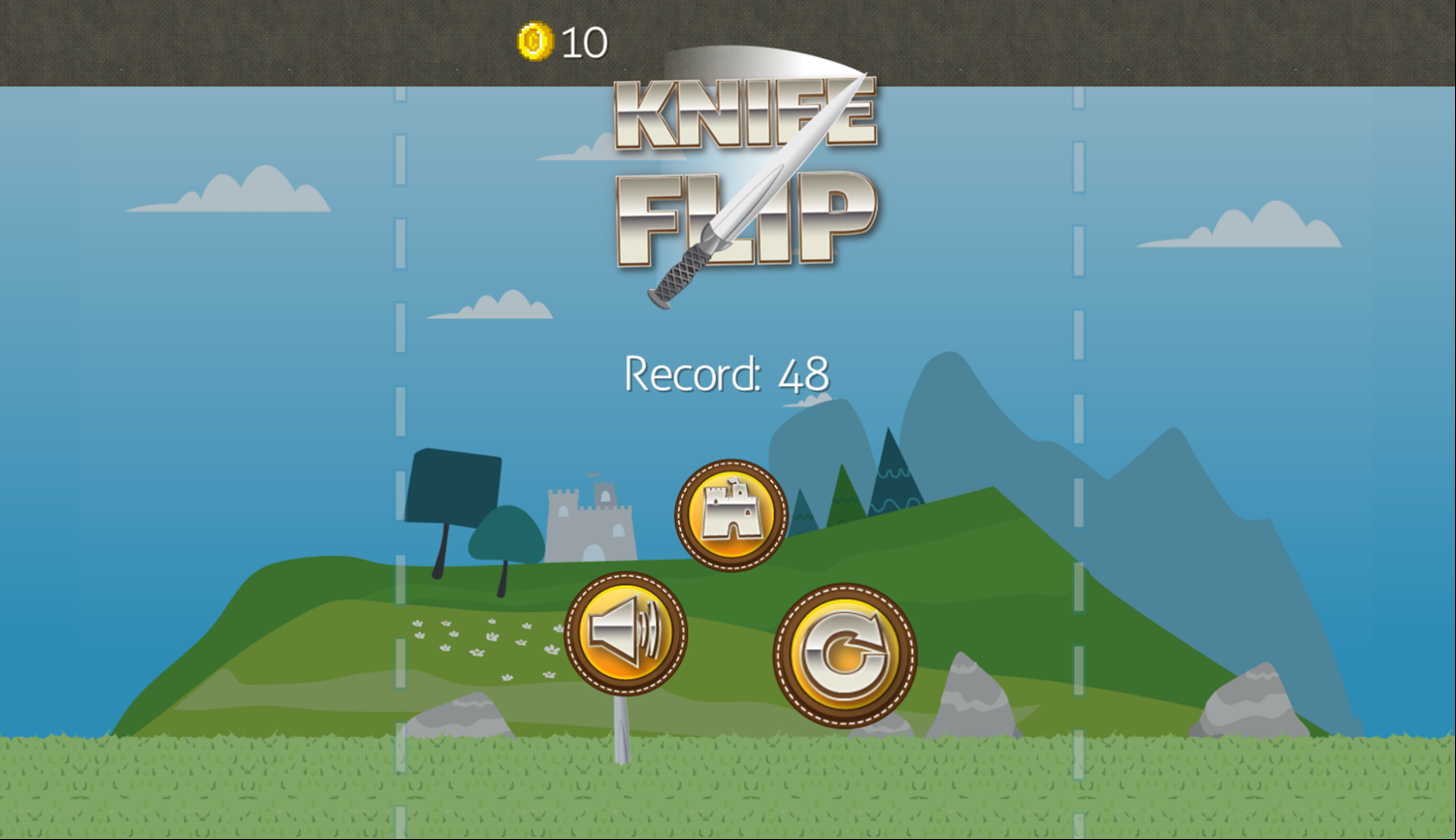 Knife Flip Game Over Screenshot.