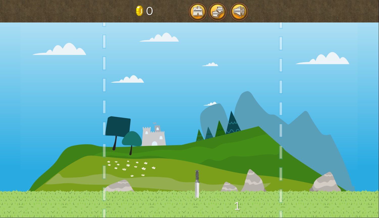 Knife Flip Game Start Screenshot.