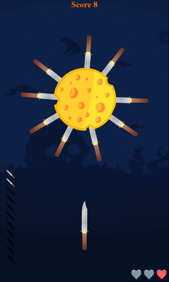 Knife Hitter Game Level Play Screenshot.