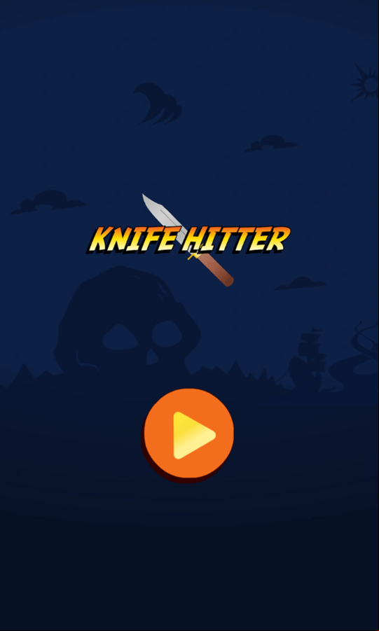 Knife Hitter Game Welcome Screen Screenshot.