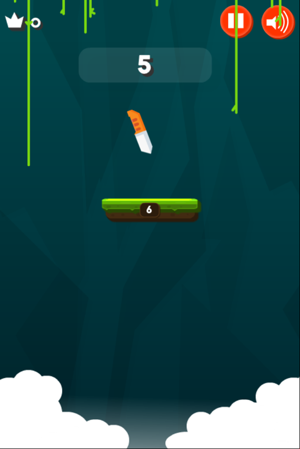 Knife Jump Game Play Screenshot.