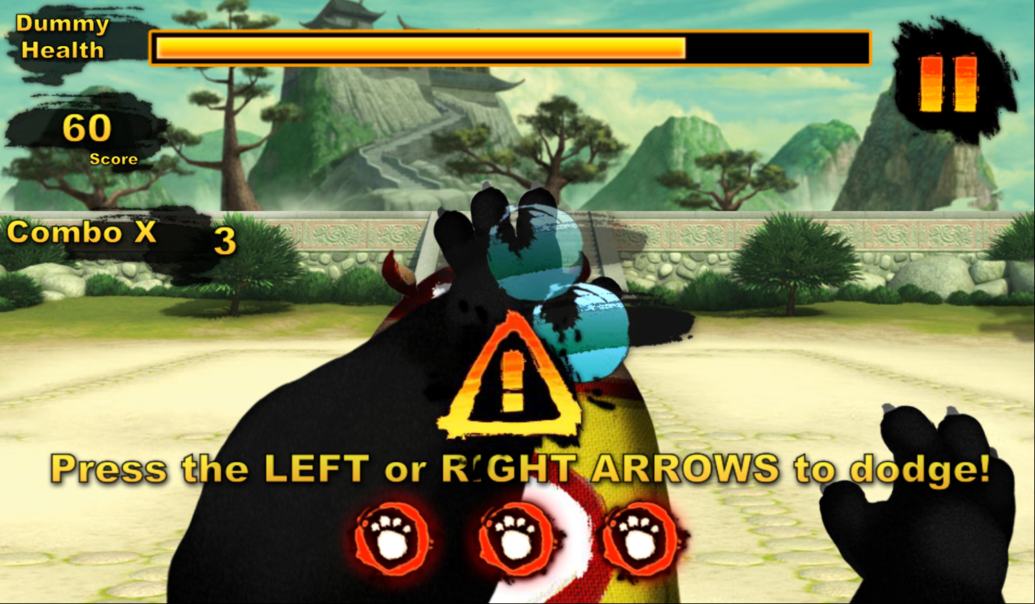 Kung Fu Panda Paw'Some Panda Game Learn To Dodge Screenshot.