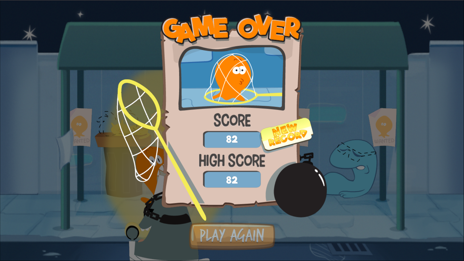 Lamput Pesky Posters Game Over Screenshot.