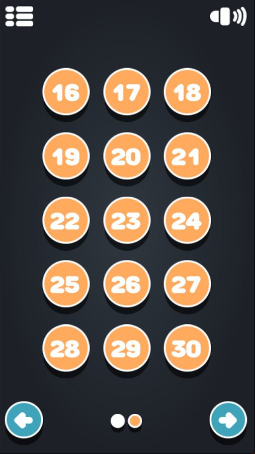 Laser Slicer Game Level Select Screen Screenshot.