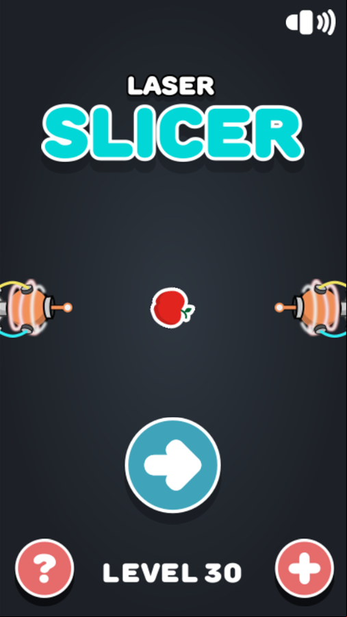 Laser Slicer Game Welcome Screen Screenshot.