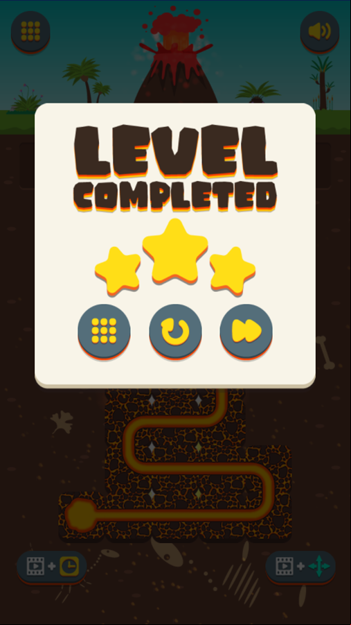 Lava Connect Game Level Completed Screenshot.