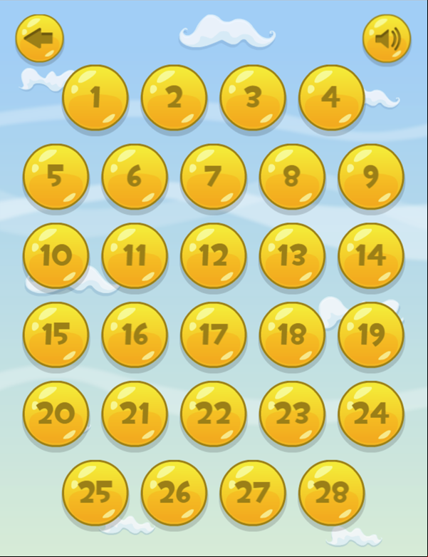 Let Me Grow Game Level Select Screen Screenshot.
