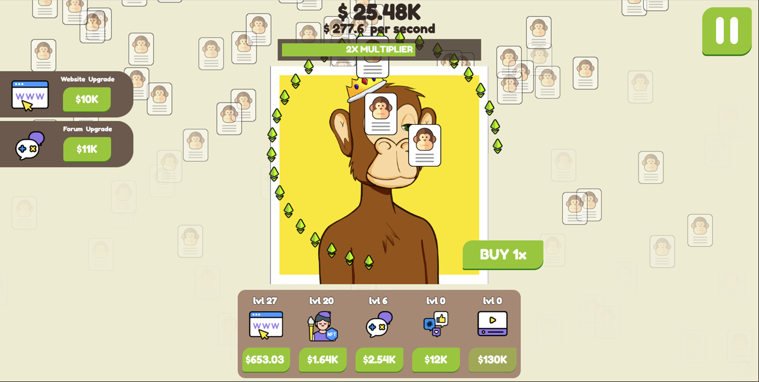 Lit Ape NFT Generator Game Screenshot.