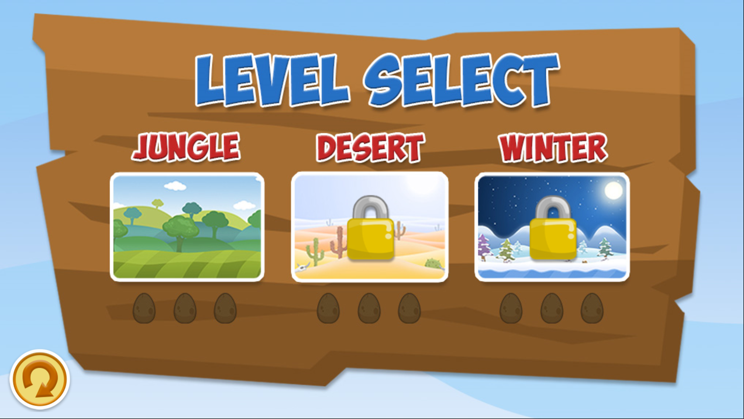 Little Dino Adventure Game Level Select Screenshot.