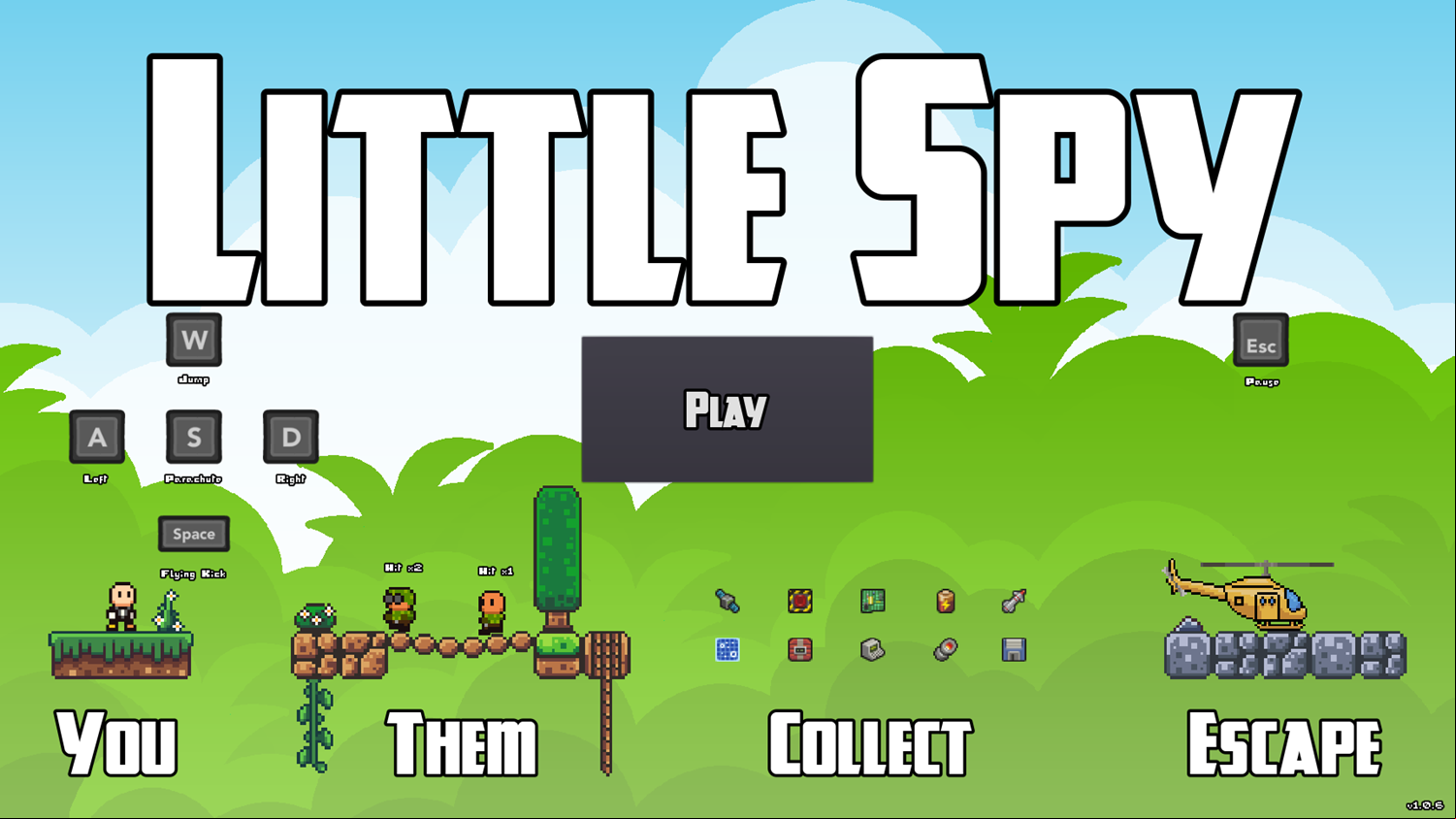 Little Spy Game Welcome Screen Screenshot.