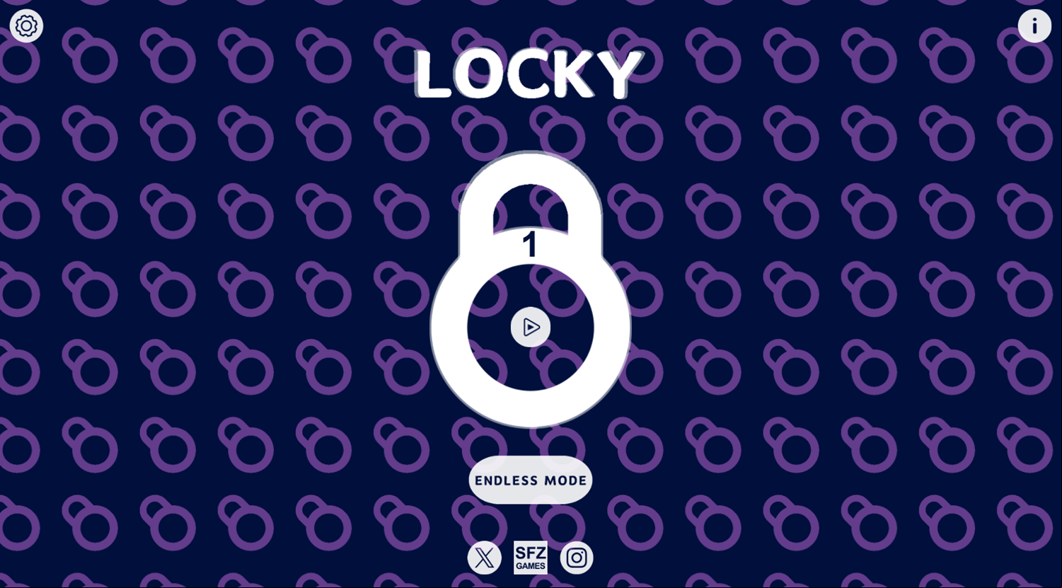 Locky Game Welcome Screen Screenshot.