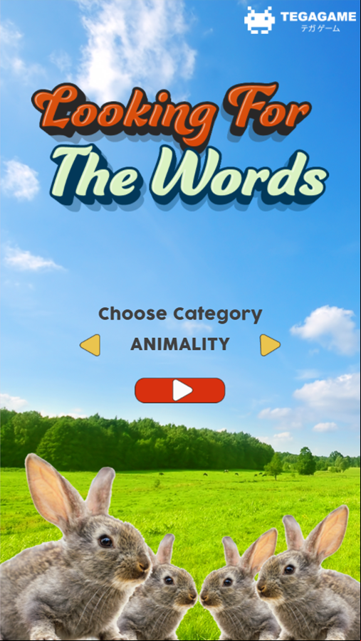 Looking For The Words Game Animals Screen Screenshot.