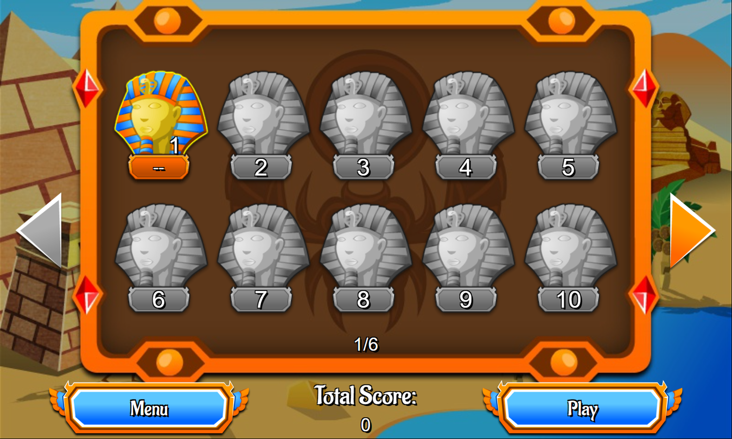 Lost in Time Game Level Select Screenshot.