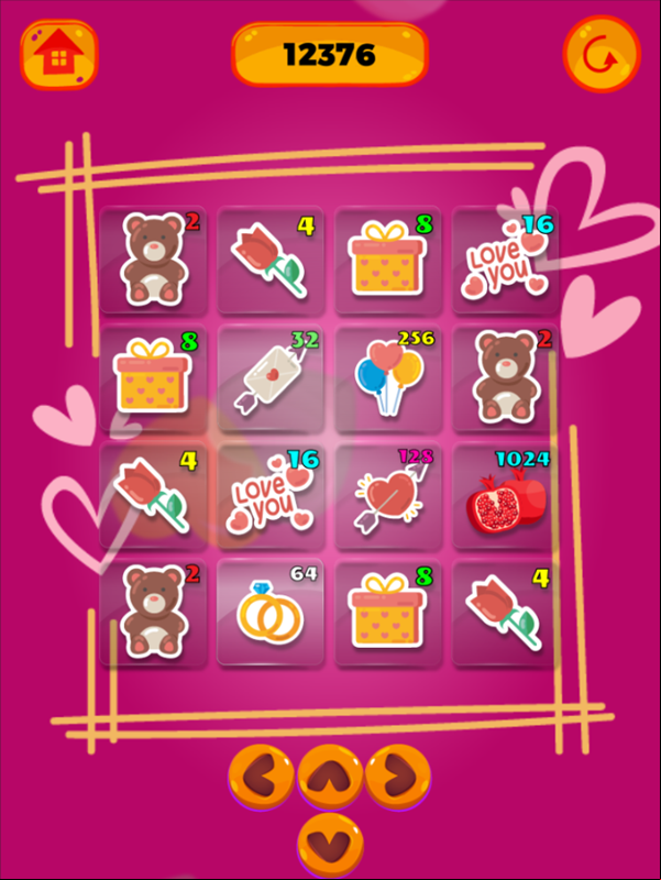 Love 2048 Game Screenshot.