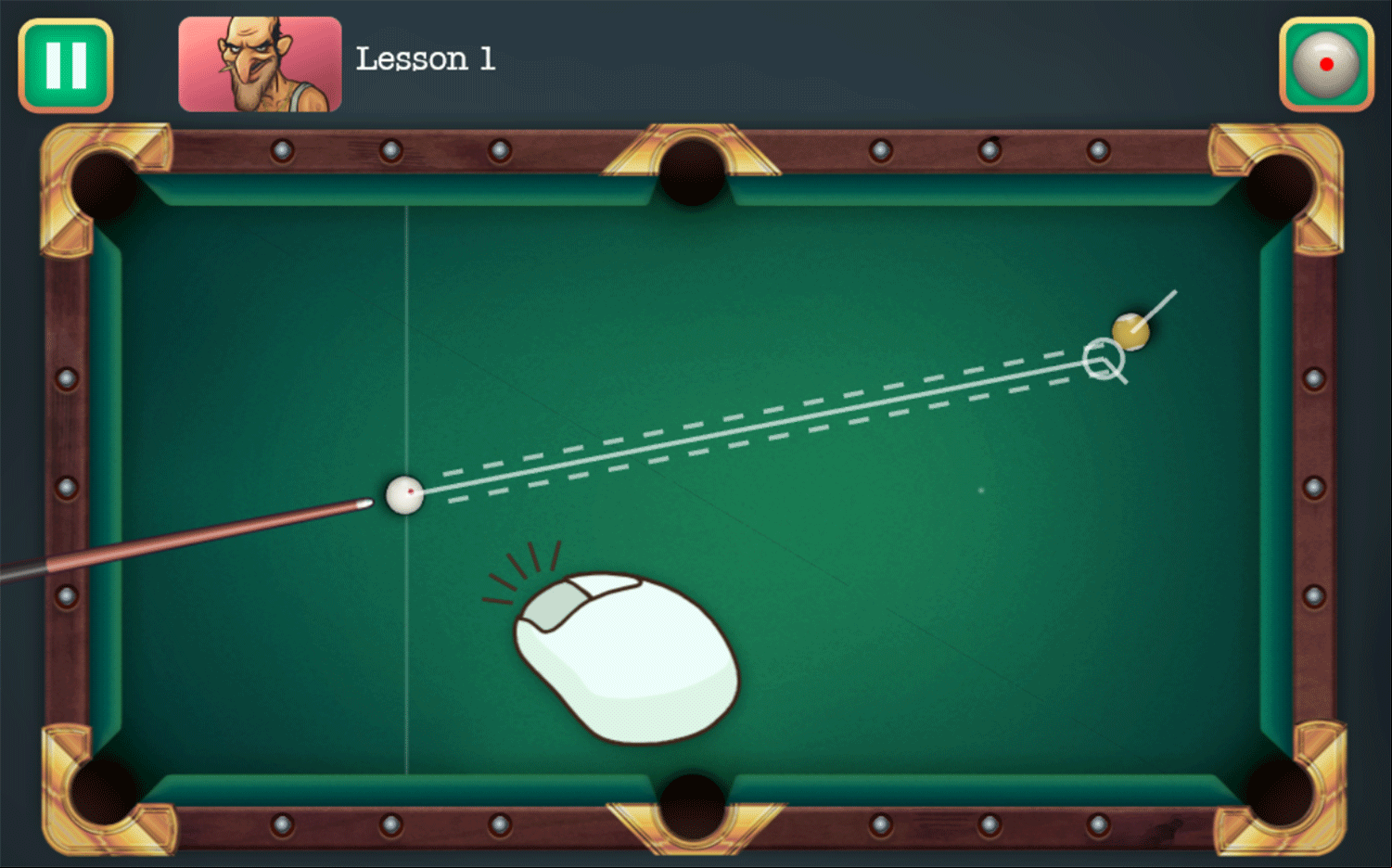 Mafia Billiard Tricks Game How To Play Screenshot.