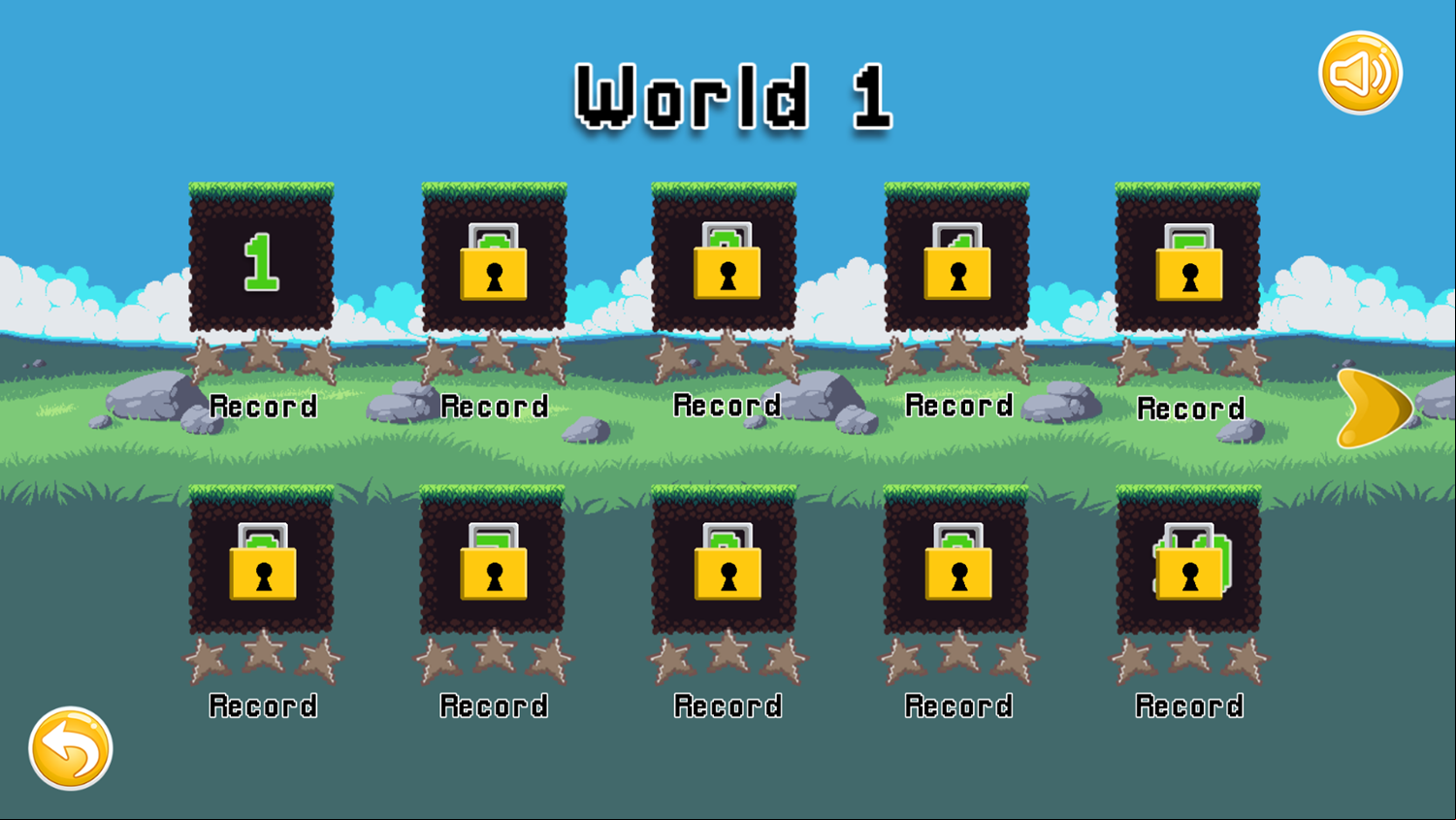 Mage Girl Adventure Stage Select Screenshot.