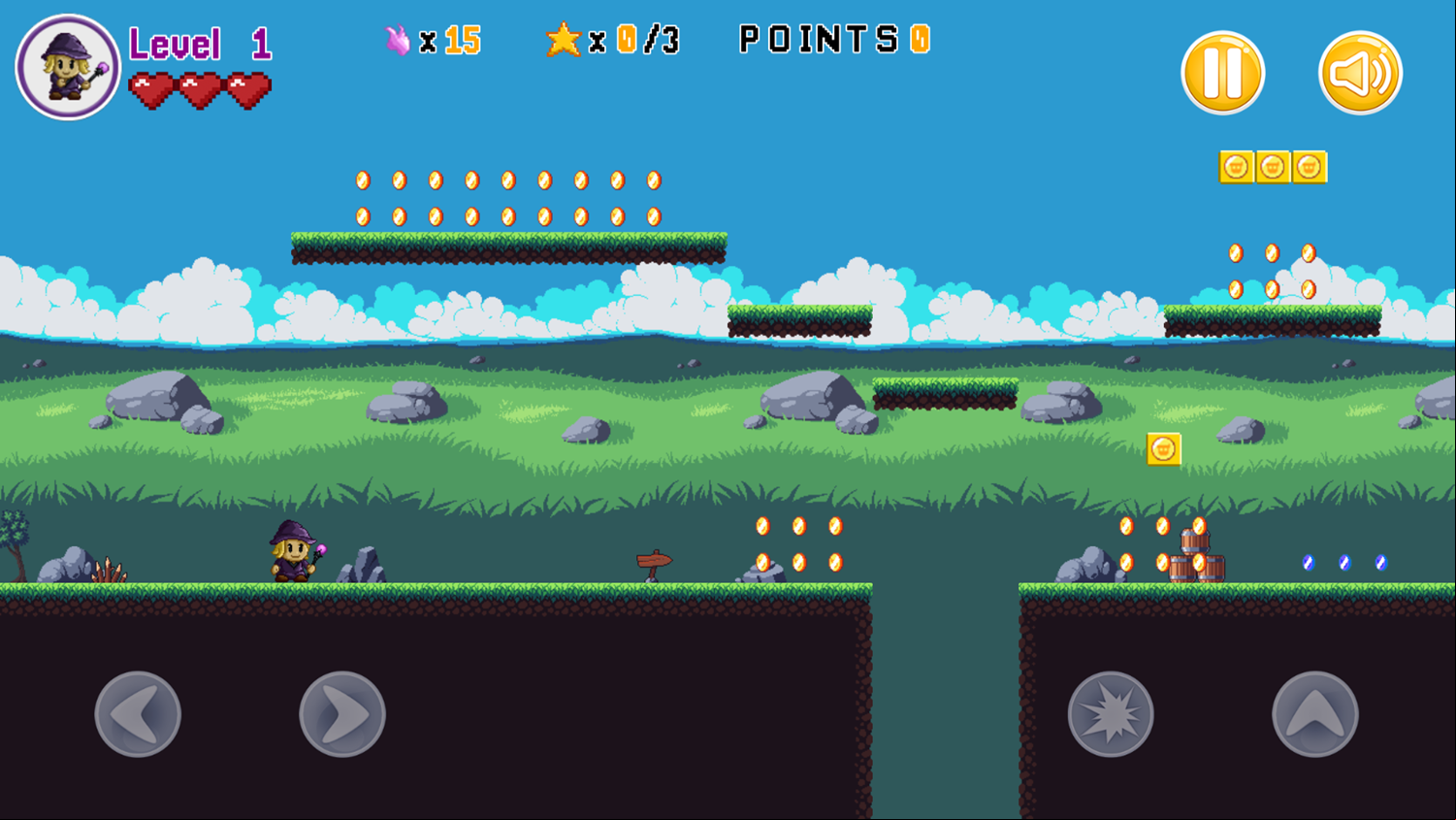 Mage Girl Adventure Stage Start Screenshot.