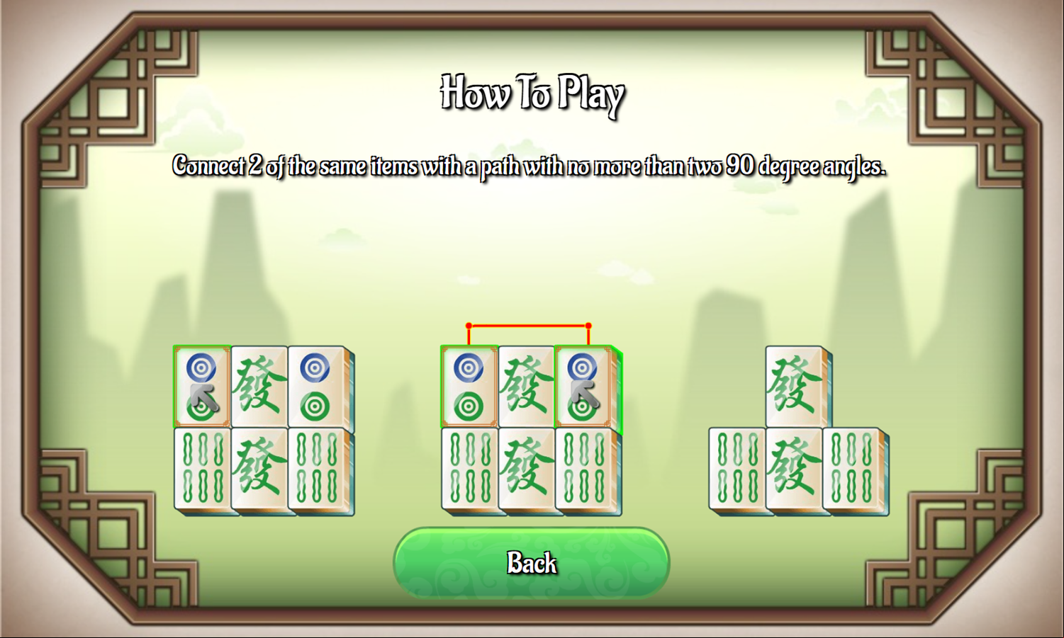 Mahjong Connect 1 Game How To Play Screenshot.