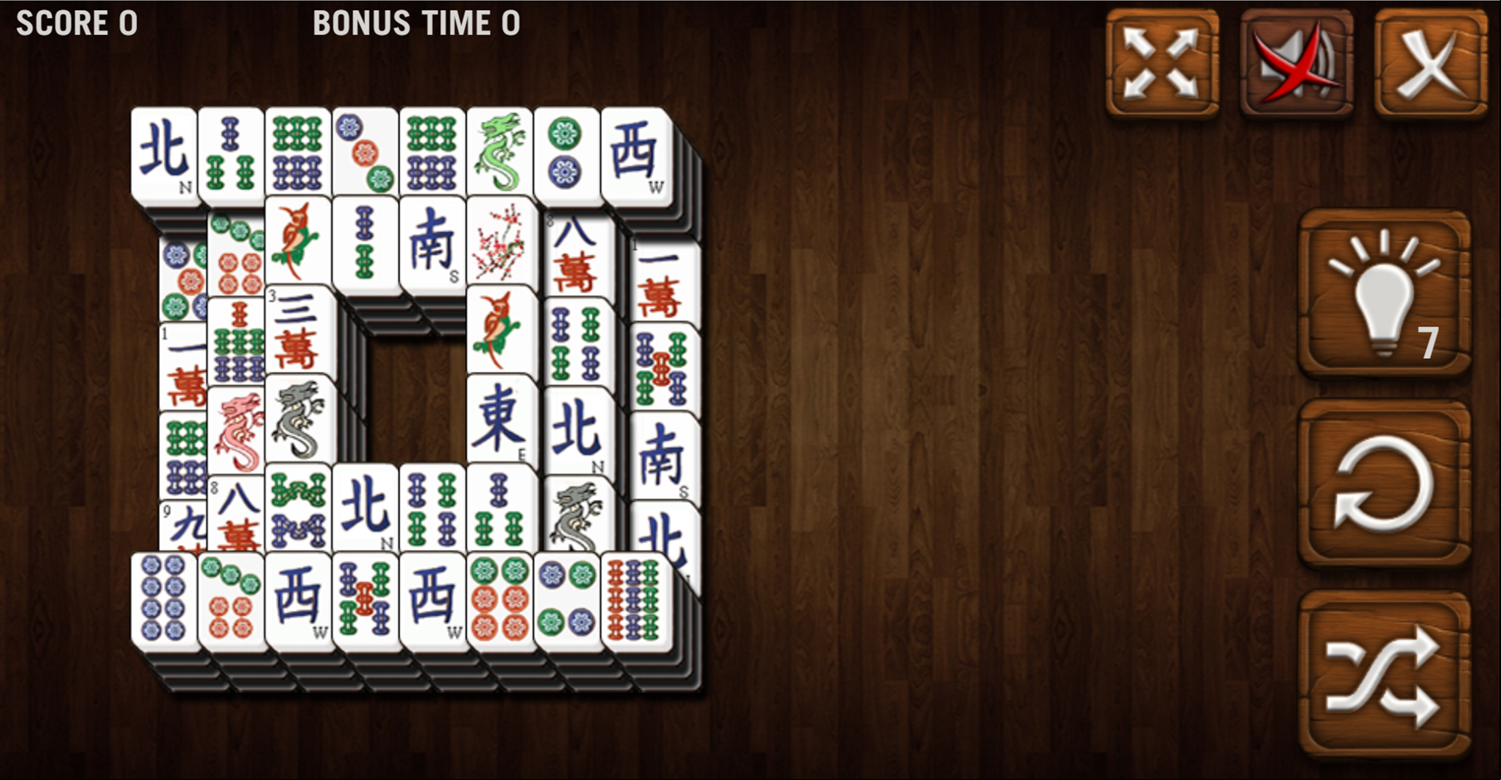 Mahjong Deluxe Game The Wall Level Screenshot.