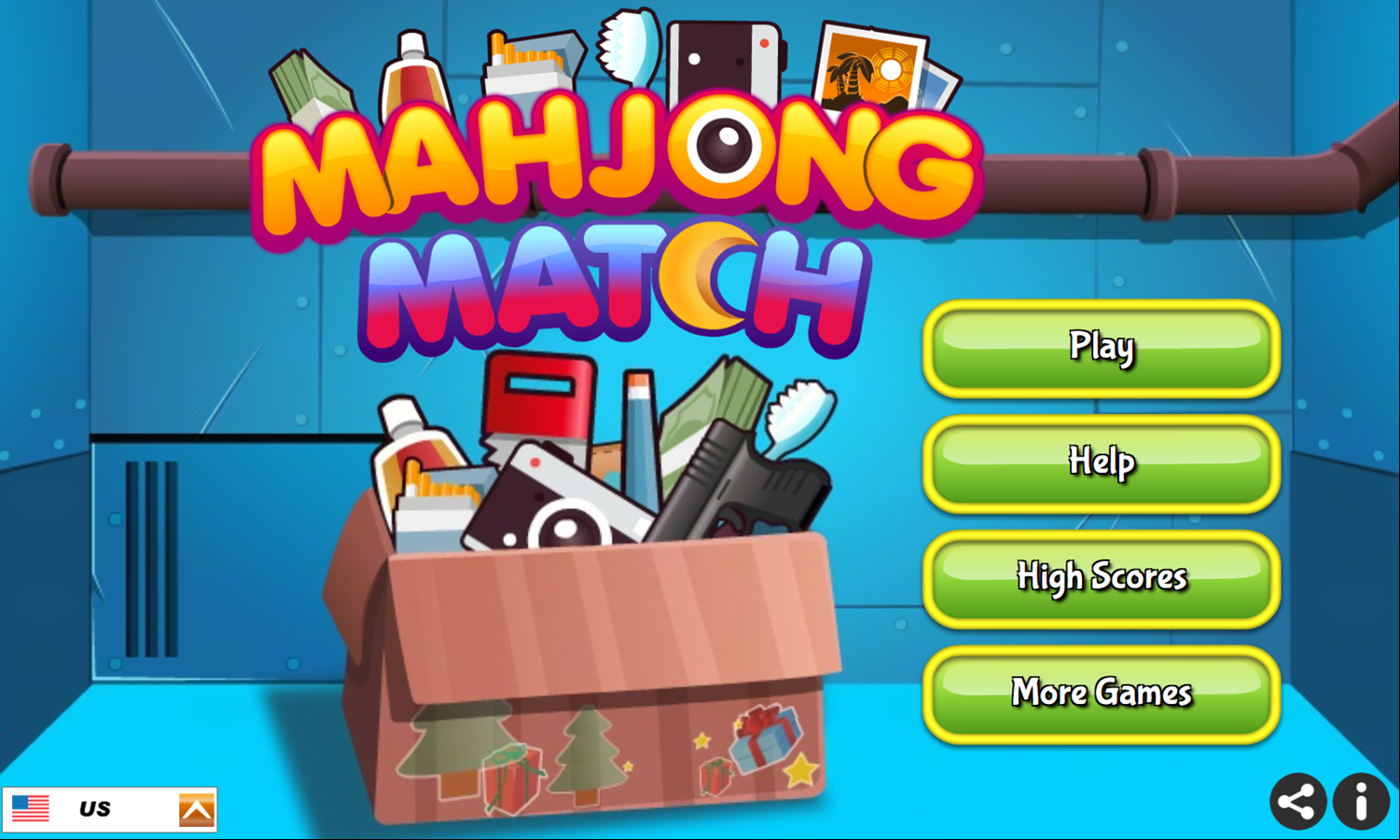 Mahjong Match Game Welcome Screen Screenshot.