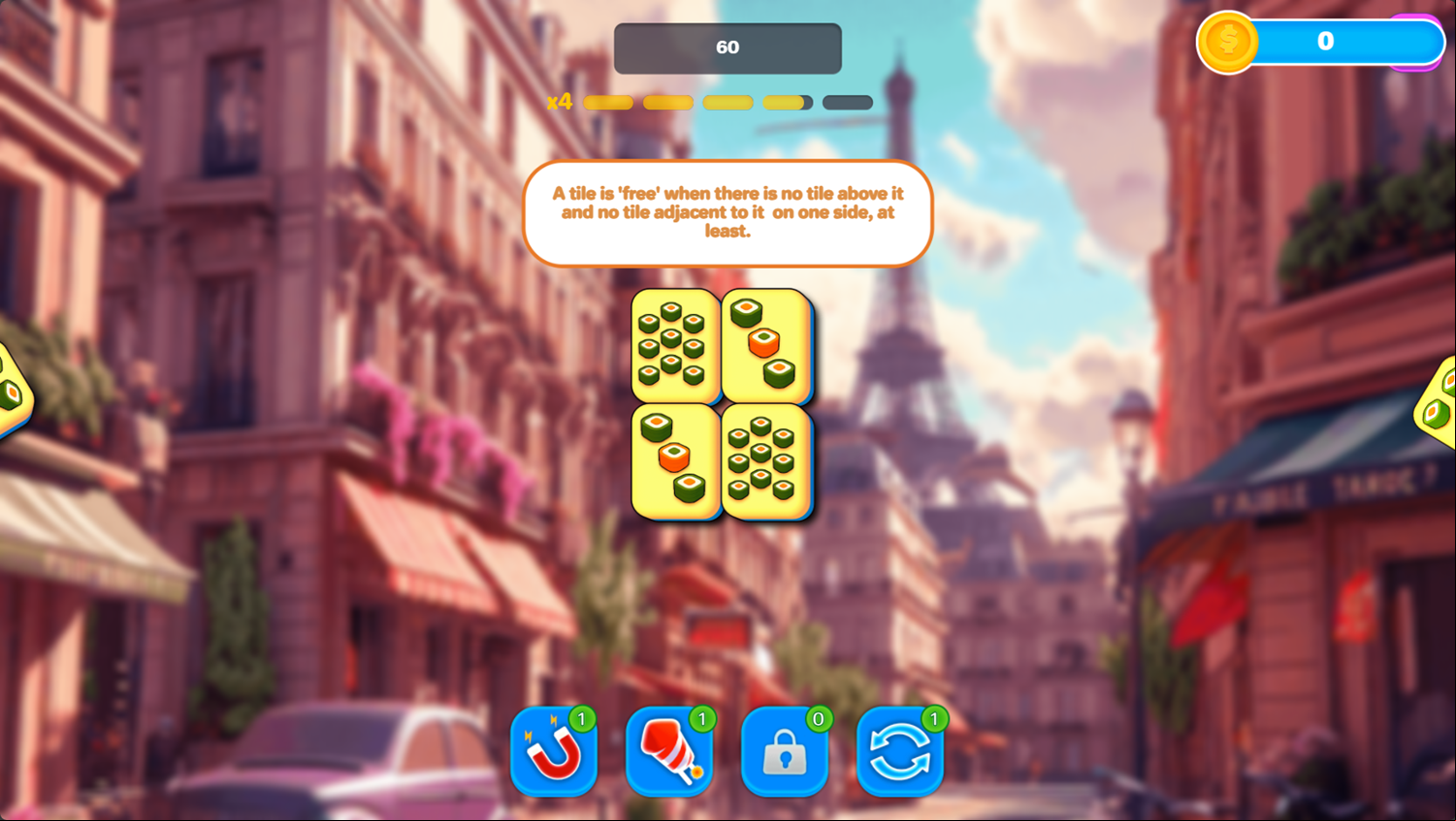 Mahjong Solitaire World Tour Game Level Play Screenshot.