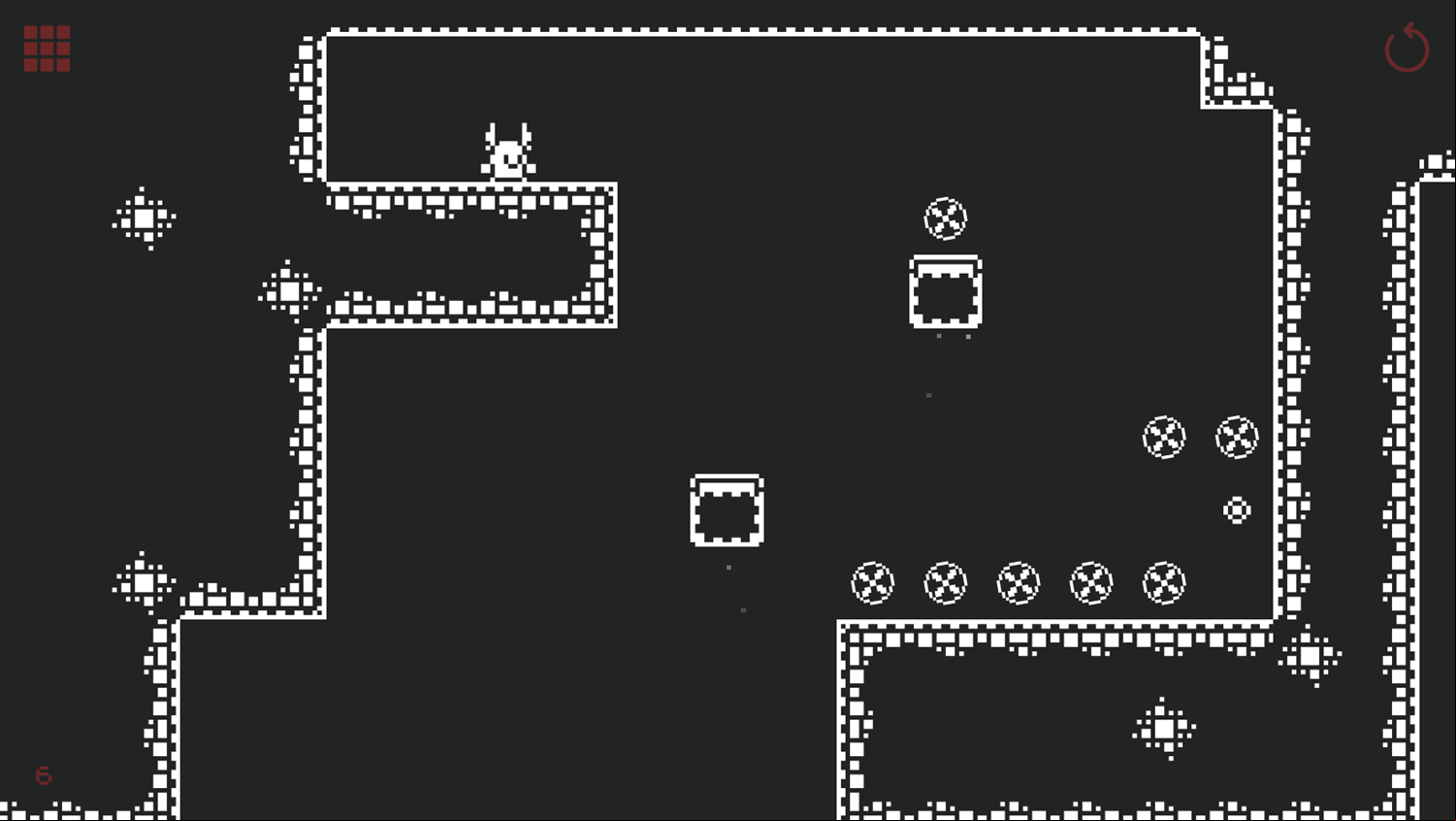 Malpek Game Level With Falling Platforms Screenshot.