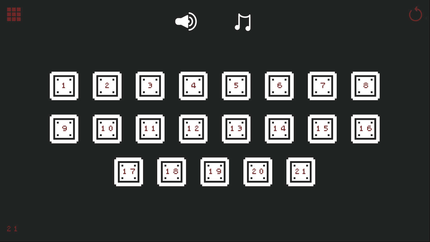 Malpek Game Level Select Screen Screenshot.
