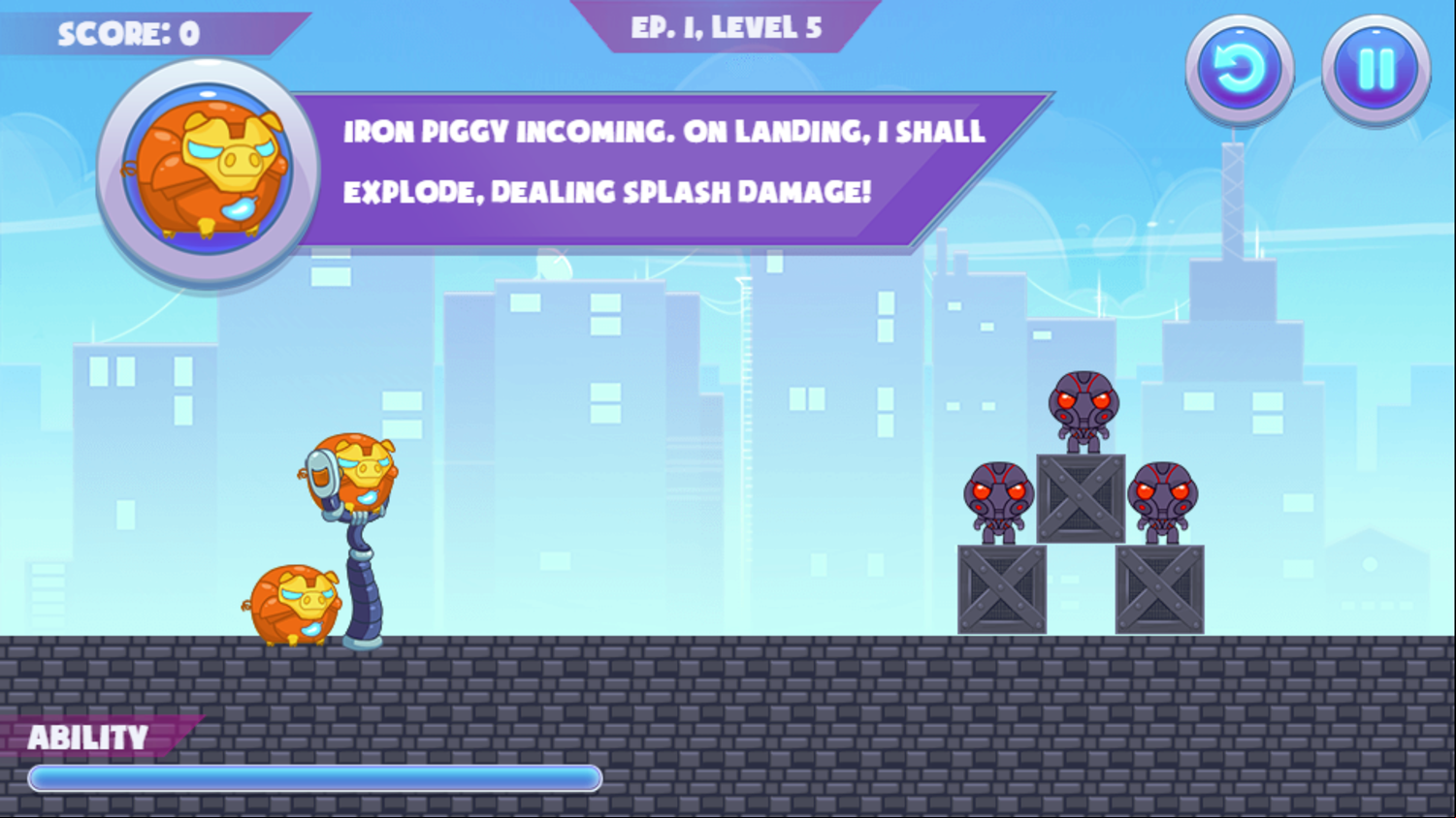 Mango Piggy Piggy Hero Game Iron Piggy Screenshot.