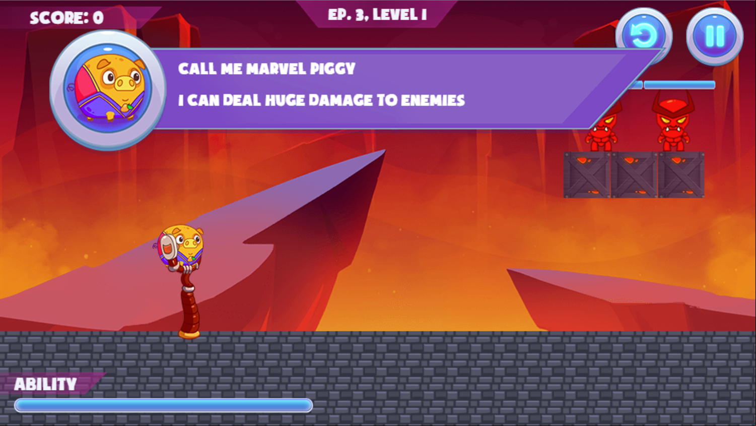 Mango Piggy Piggy Hero Game Marvel Piggy Screenshot.