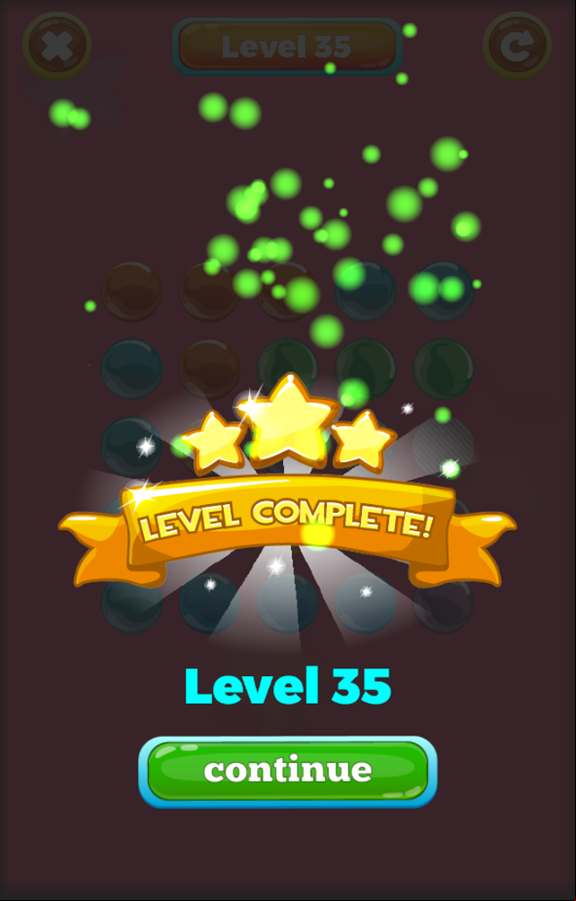 Marbles Puzzle Game Final Level Complete Screenshot.